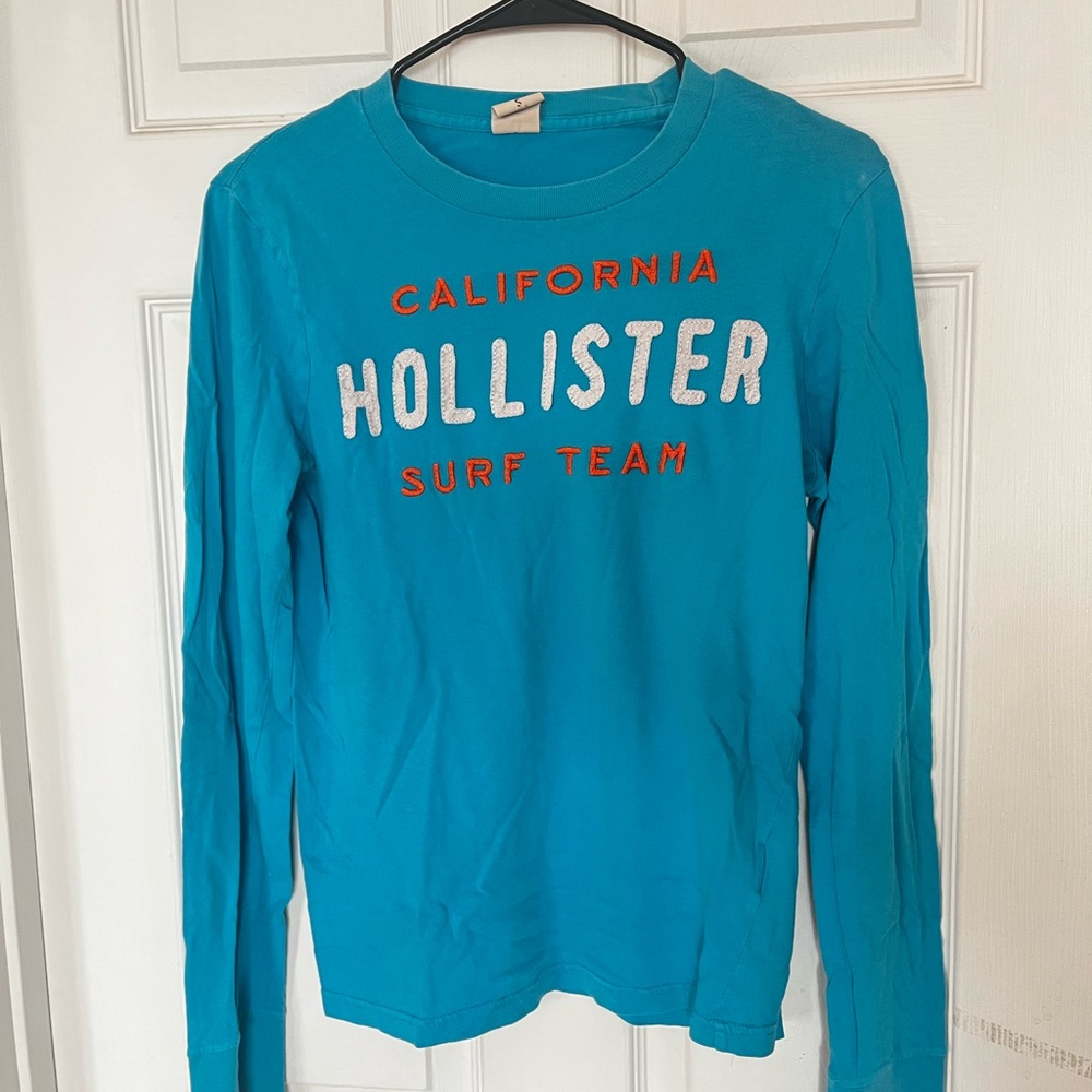 Blue Hollister California Surf Team y2k 2000s Long Sleeve Tshirt